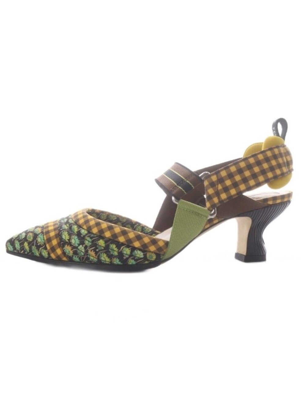 Fendi Multicolor Fabric Colibri Pointed Toe Slingback Pumps High Heels